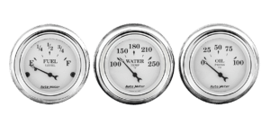 1961-62 Chevy Impala Aluminum Adapter Rings w/ Auto Meter Old Tyme White Gauges