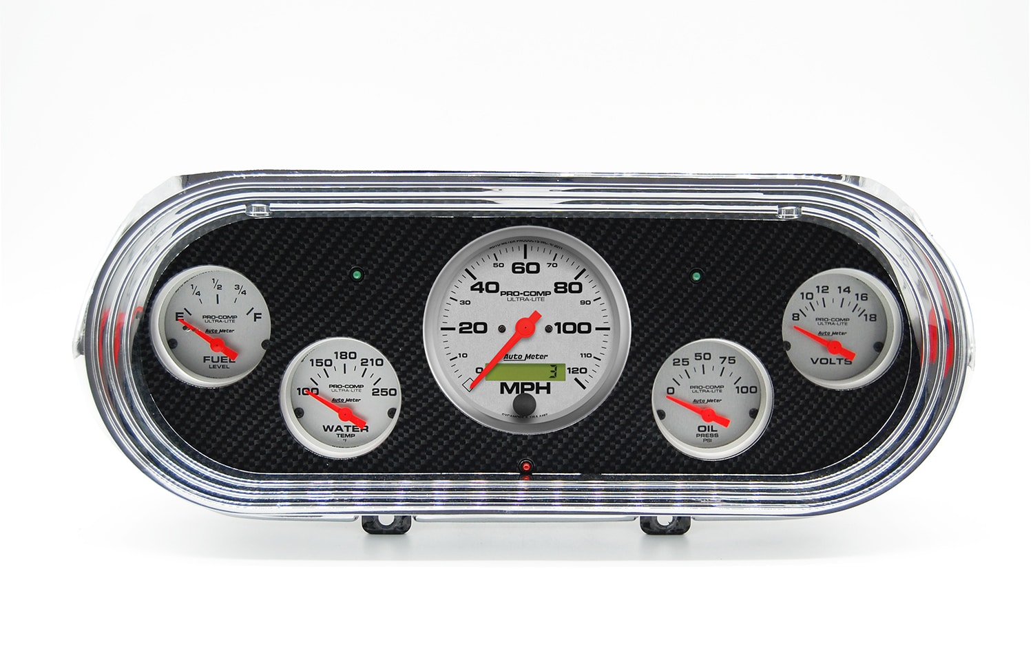 1962-1965 Chevy Nova Hydro Dipped Carbon Fiber Gauge Panel w/ Auto Meter Ultra-Lite Gauges