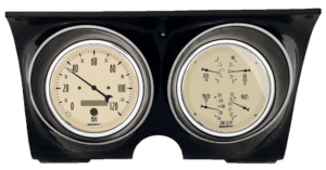 1967-68 Camaro / Firebird Billet Aluminum Gauge Panels w/ 5" Auto Meter Antique Beige Gauges