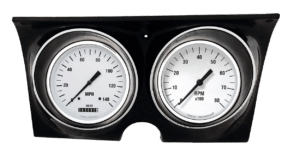 1967-1968 Chevy Camaro Aluminum Adapter Rings w/ Classic Instruments White Hot Gauges