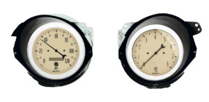 1968-1977 Chevy Corvette Adapter Rings w/ Auto Meter Antique Beige Gauges