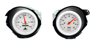 1968-1977 Chevy Corvette Adapter Rings w/ Auto Meter Arctic White Gauges