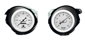 1968-1977 Chevy Corvette Adapter Rings w/ Auto Meter Old Tyme White Gauges