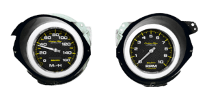1968-1977 Chevy Corvette Adapter Rings w/ Auto Meter Carbon Fiber Gauges