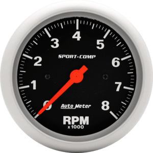 3991 Auto Meter Sport-Comp 3-3/8" In-Dash Tachometer (0-8,000 RPM)