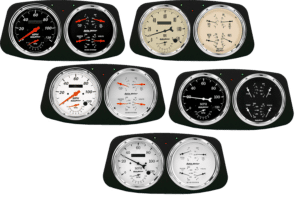 1933-1934 Ford Car Aluminum Gauge Panel AutoMeter Street Rod Series Gauges (Speedo/Tach)