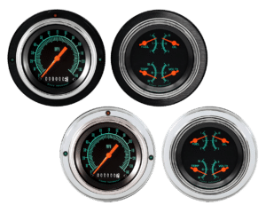 1937-1939 Ford Car or Truck Aluminum 2 Gauge Panels w/ Classic Instruments G/Stock Gauges