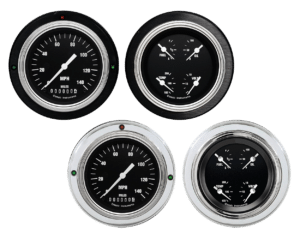 1937-1939 Ford Car or Truck Aluminum 2 Gauge Panels w/ Classic Instruments Hot Rod Gauges