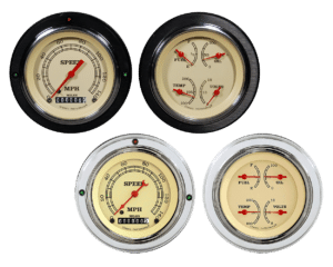 1937-1939 Ford Car or Truck Aluminum 2 Gauge Panels w/ Classic Instruments Vintage Gauges