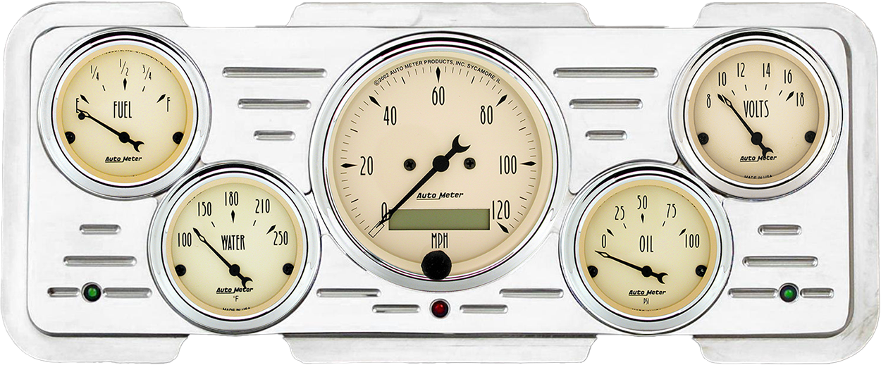 1940 Ford / 1940-1947 Ford Truck Aluminum Gauge Panel w/ Auto Meter Street Rod series gauges - Image 13