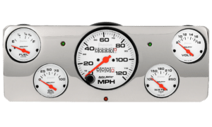 1940 Ford Deluxe Aluminum Gauge Panel w/ Auto Meter Phantom Gauges