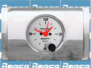 1940 Ford Deluxe Aluminum Clock Insert w/ Auto Meter Ultra Lite Clock