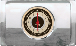 1940 Ford Deluxe Clock Insert w/ Classic Instruments Nostalgia VT Clock (red pointer)