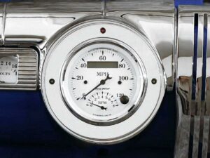 42 43 44 45 46 47 48 Ford Car billet aluminum speedometer insert w/ Auto Meter speedometer / tachometer combo gauge