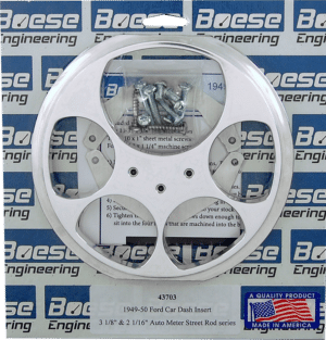 1949-1950 Ford Car 5 gauge Aluminum Gauge Panel for 3 1/8" & 2 1/16" Auto Meter Street Rod Series Gauges