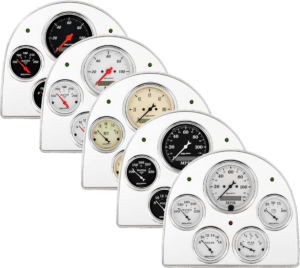 1952-1953 Ford Car Aluminum Gauge Panel w/ Auto Meter Street Rod series gauges