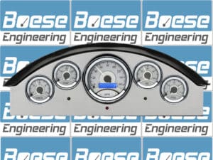 1957 Ford Fairlane Aluminum Gauge Panel w/ Dakota Digital VHX-1050 Silver Alloy Gauges