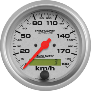 4487-M AutoMeter Ultra-Lite 3 3/8" Electric 0-190 KPH Speedometer