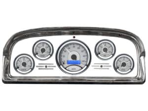 1959 Ford Galaxie / Fairlane Billet Aluminum Gauge Panel w/ Dakota Digital VHX-1050 Silver Alloy Gauges