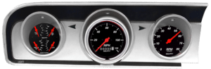 1964 Ford Fairlane Aluminum Gauge Panel Adapters w/ AutoMeter Designer Black Gauges