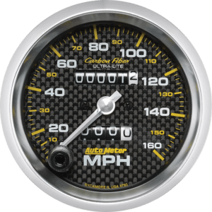 4793 Auto Meter Carbon Fiber 3 3/8" Mechanical 0-160 MPH Speedometer