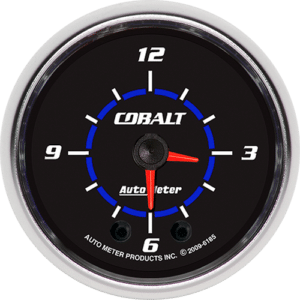 6185 Auto Meter Cobalt 2 1/16" Quartz Clock 12 volt or 16 volt