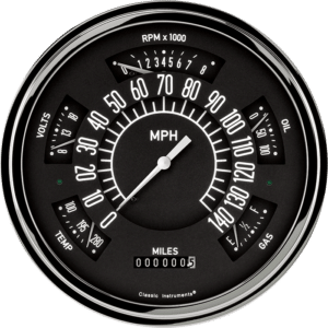 1966-1977 Ford Bronco Black Direct Fit Package By Classic Instruments