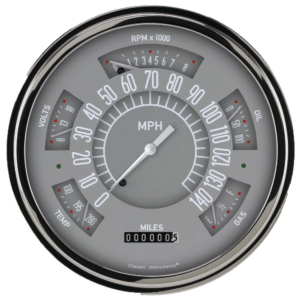 CH49G 1949-1950 Chevy Car Gray "ClassicLine" Six-Instrument Package By Classic Instruments