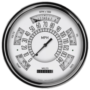 1949-1950 Chevy Car White "ClassicLine" Six-Instrument Package By Classic Instruments