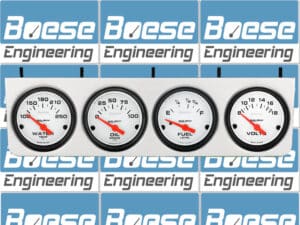 Aluminum Under Dash 4 Gauge Panel w/ 2 5/8" Auto Meter Phantom Gauges