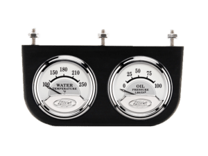 Aluminum 2 Gauge Under Dash Panel w/ Auto Meter Masterpiece Silver Gauges