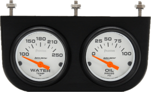 Aluminum 2 Gauge Under Dash Panel w/ Auto Meter Phantom Gauges