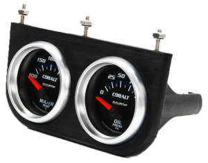 AutoMeter Cobalt Oil Pressure & Water Temperature Gauges in Aluminum Panel