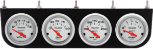 4 Gauge Under Dash Aluminum Panel w/ 2 1/16" Auto Meter UItra-Lite Gauges