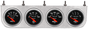 4 Gauge Under Dash Aluminum Panel w/ 2 1/16" Auto Meter Sport-Comp Gauges