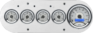 1954-1958 Dodge Truck Billet Aluminum Gauge Panel w/ Dakota Digital VHX-1050 Silver Alloy Gauges