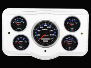 1936 Dodge Car Billet Aluminum Gauge Panel w/ Auto Meter Cobalt Gauges