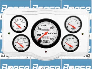 1936 Dodge Car Billet Aluminum Gauge Panel w/ Auto Meter Phantom gauges