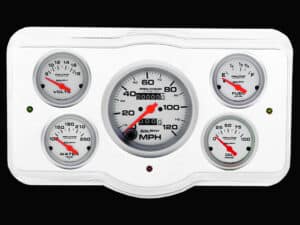 1936 Dodge Car Billet Aluminum Gauge Panel w/ Ultra-Lite gauges