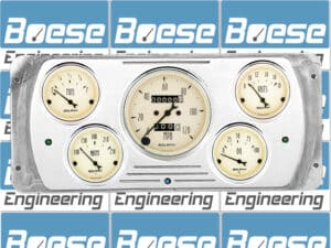 1937 Dodge Car Billet Aluminum Gauge Panel w/ Auto Meter Street Rod series gauges