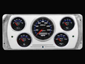 1937 Dodge Car Billet Aluminum Gauge Panel w/ Auto Meter Cobalt Gauges