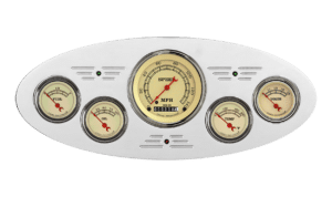 1933-1934 Plymouth Aluminum Gauge Panel w/ Classic Instruments Gauges