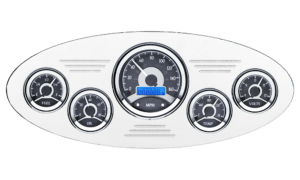 1933-1934 Plymouth Billet Aluminum Gauge Panel w/ Dakota Digital VHX-1050 Black Alloy Gauges