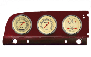 1949-1950 Plymouth Aluminum Adapter Rings w/ Classic Instruments Gauges