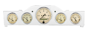 1951-1952 Plymouth Car Aluminum Gauge Panel w/ Auto Meter Antique Beige Gauges