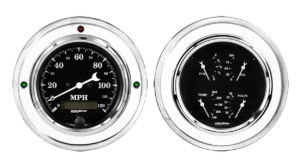 1952-1955 Buick Aluminum Gauge Panels w/ Auto Meter Old Tyme Black Gauges