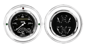 1952-1955 Buick Aluminum Gauge Panels w/ Auto Meter Old Tyme Black Gauges