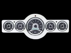 1941-1948 Pontiac Aluminum Gauge Panel w/ Dakota Digital VHX-1050 Black Alloy Gauges