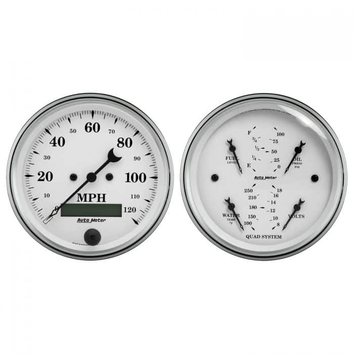 1932 Ford Car Billet Aluminum Gauge Panel w/ Auto Meter Street Rod Series Gauges - Image 6