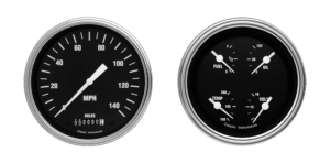 HR52SLF Classic Instruments Hot Rod 2 Gauge Kit (4 5/8" Speedometer & 4 5/8" Quad)